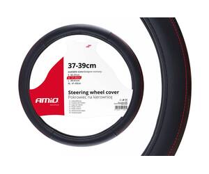 Amio - ΚΑΛΥΜΜΑ ΤΙΜΟΝΙΟΥ 37/39CM SWC-28 ΜΑΥΡΟ ΜΕ ΚΟΚΚΙΝΗ ΡΑΦΗ - 1 τεμ. (02565/AM)
