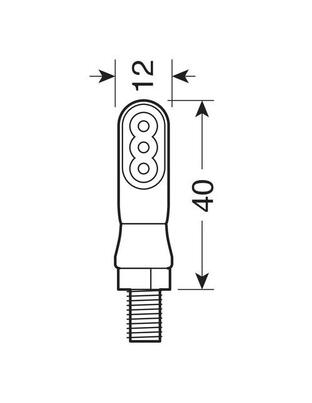 ΦΛΑΣ ΜΟΤΟ NANO LED 12V 35x18mm ΜΑΥΡΑ 2 ΤΕΜ.