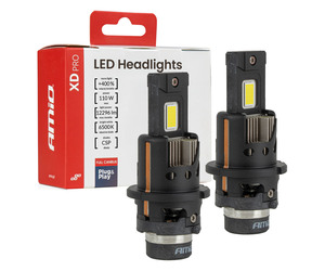 AMiO - Λάμπες LED XD PRO Series D2S/D2R 12V 110W 12.296lm 6.000K Full Can-Bus Plug&Play με Ψύκτρα - 2 Τεμ. (04680/AM)