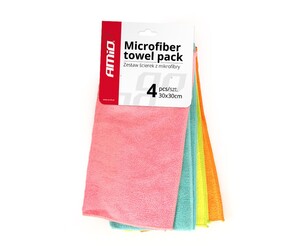 Amio - Πανάκια Γυαλίσματος Μικροΐνες (Microfiber) CWASH-02 διάσταση 30x30cm για Επιβατικά Αυτοκίνητα - 4 τεμ. (01046/AM)