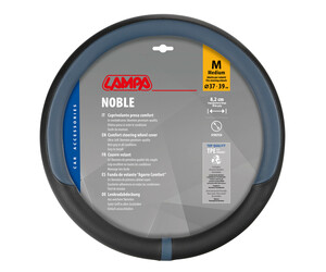 Lampa - Κάλυμμα Τιμονιού NOBLE (M) 37/39cm Μαύρο / Μπλε άοσμο διάτρητο αντιολισθητικό μαλακό ultra soft Skeentex - 1 τεμ. (L3290.2)