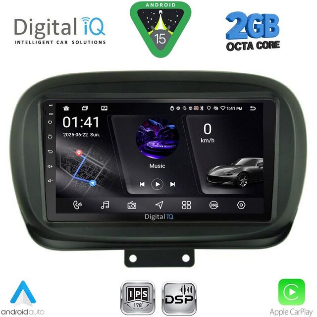 DIGITAL IQ RSF 4134_CPA (9inc) MULTIMEDIA TABLET for FIAT 500Χ mod. 2014-2024