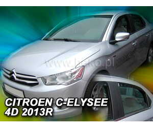 ΑΝΕΜΟΘΡΑΥΣΤΕΣ ΓΙΑ CITROEN C-ELYSEE 4D 2013+ ΣΕΤ ΑΥΤΟΚΙΝΗΤΟΥ ΑΠΟ ΕΥΚΑΜΠΤΟ ΦΙΜΕ ΠΛΑΣΤΙΚΟ HEKO - 4 ΤΕΜ.