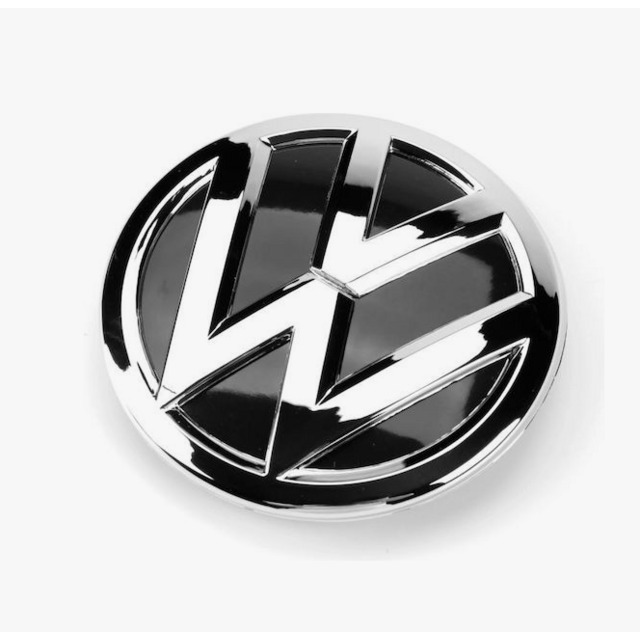 Σήμα κουμπωτό ασημί/μαύρο 14x14cm - Vw