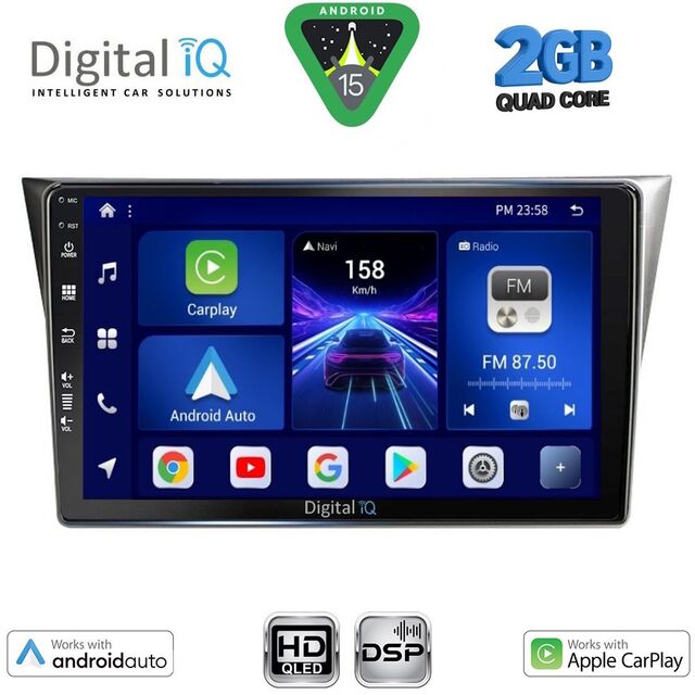 DIGITAL IQ BXC 3659_CPAA (9inc) MULTIMEDIA TABLET for SUBARU IMPREZA mod. 2002-2008