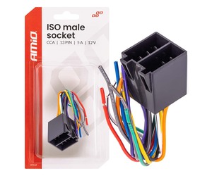 Amio – Φίσα ISO 13PIN Αρσενική CCA 12V 5A για Σταθερή Σύνδεση & Αξιόπιστη Λειτουργία Φωτισμού – 1 Τεμ. (04445/AM)