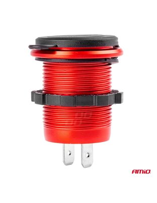 Amio - ΠΡΙΖΑ ΦΟΡΤΙΣΗΣ ΜΕ 2 ΘΥΡΕΣ USB + TYPE C ΚΑΙ ΚΑΠΑΚΙ ΚΟΚΚΙΝΗ 12/24V 5-12V 3.0A QUICK CHARGER MOD-09 -1 ΤΕΜ. (02859/AM)
