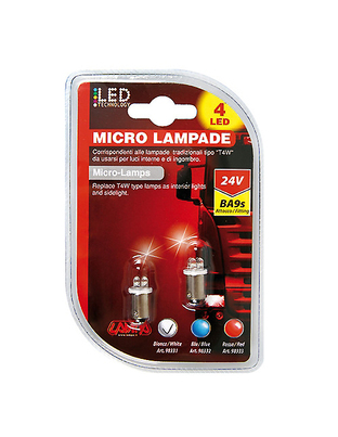 ΛΑΜΠΑΚΙ ME 4 LED 24V T4W BA9s