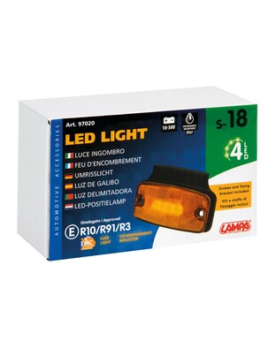 ΦΩΣ ΟΓΚΟΥ S18 2 LED ΠΟΡΤΟΚΑΛΙ 10/30V ΜΕ ΑΝΑΚΛΑΣΤΗΡΑ (114x54 mm) -1ΤΕΜ.