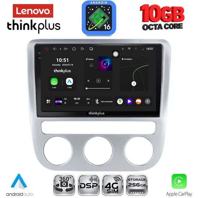 LENOVO LTM 11752_CPA CLIMA (9inc) MULTIMEDIA TABLET for VW EOS mod. 2006> - SCIROCCO mod. 2008-2010