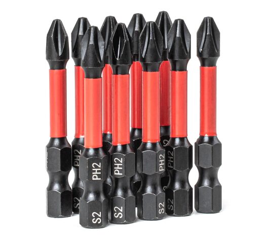 Amio – Μύτες Στρέψης Torsion PH2 HEX 1/4" 50mm Heavy Duty για Σταθερή Τοποθέτηση Εργαλείου & Καθημερινή Χρήση – Σετ 10 Τεμ. (04784/AM)