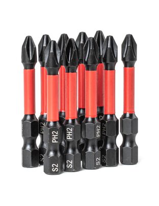 Amio – Μύτες Στρέψης Torsion PH2 HEX 1/4" 50mm Heavy Duty για Σταθερή Τοποθέτηση Εργαλείου & Καθημερινή Χρήση – Σετ 10 Τεμ. (04784/AM)