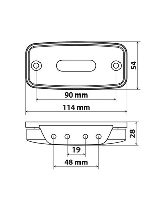 ΦΩΣ ΟΓΚΟΥ S19 4 LED ΠΟΡΤΟΚΑΛΙ 10/30V ΜΕ ΑΝΑΚΛΑΣΤΗΡΑ 114x54 mm 1ΤΕΜ.