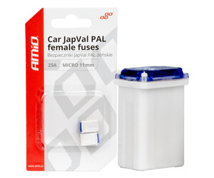 Amio - ΑΣΦΑΛΕΙΕΣ JapVal PAL ΜICRO 11mm ΘΗΛΥΚΕΣ 25A ΣΕ ΛΕΥΚΟ ΧΡΩΜΑ - 2 Τεμ. (03459/AM)