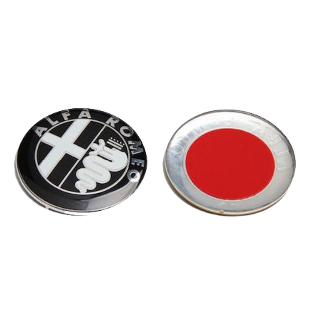 Σήμα μεταλλικό μαύρο/άσπρο 72mm - Alfa Romeo
