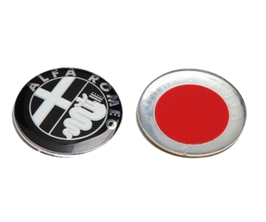Σήμα μεταλλικό μαύρο/άσπρο 72mm - Alfa Romeo