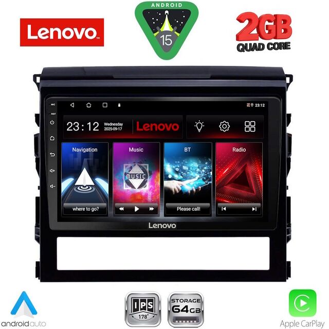 LENOVO LVD 2725_CPA (9inc) MULTIMEDIA TABLET for TOYOTA LANDCRUISER mod. 2016-2019