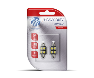 ΛΑΜΠΑΚΙΑ ΠΛΑΦΟΝΙΕΡΑΣ C5W 24V 0,24W SV8,5 36mm CAN-BUS 4xSMD5050 PREMIUM ΛΕΥΚΟ BLISTER 2ΤΕΜ M-TECH