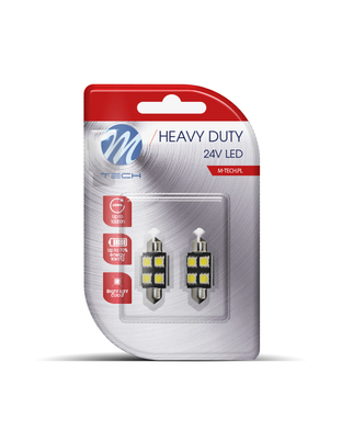 ΛΑΜΠΑΚΙΑ ΠΛΑΦΟΝΙΕΡΑΣ C5W 24V 0,24W SV8,5 36mm CAN-BUS 4xSMD5050 PREMIUM ΛΕΥΚΟ BLISTER 2ΤΕΜ M-TECH