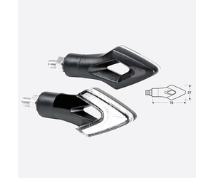 ΦΛΑΣ ΜΟΤΟ LUM LED 12V 75x27mm ΜΑΥΡΑ 2 ΤΕΜ.