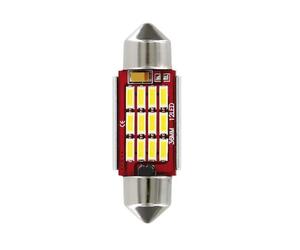 ΛΑΜΠΑΚΙ ΠΛΑΦΟΝΙΕΡΑΣ 12V 12x36mm 150lm ΛΕΥΚΟ MEGA-LED12 (ΔΙΠΛΗΣ ΠΟΛΙΚΟΤΗΤΑΣ- CAN-BUS) BLISTER 1ΤΕΜ.