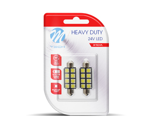 ΛΑΜΠΑΚΙΑ ΠΛΑΦΟΝΙΕΡΑΣ C5W 24V 0,24W SV8,5 41mm LED CAN-BUS 8xSMD505 ΛΕΥΚΟ BLISTER 2ΤΕΜ. M-TECH