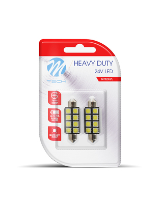 ΛΑΜΠΑΚΙΑ ΠΛΑΦΟΝΙΕΡΑΣ C5W 24V 0,24W SV8,5 41mm LED CAN-BUS 8xSMD505 ΛΕΥΚΟ BLISTER 2ΤΕΜ. M-TECH