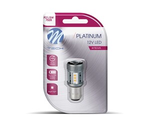P21/5W 12/24V BAY15d 12xSMD3030 LED CAN-BUS ΚΟΚΚΙΝΟ PLATINIUM BLISTER M-TECH - 1 Τεμ.