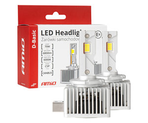Amio - ΛΑΜΠΕΣ LED D3S/D8R 12V 6.000K 6800lm CAN-BUS D-BASIC SERIES - 2 Τεμ. (03628/AM)