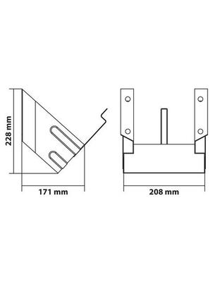 ΜΕΤΑΛΛΙΚΗ ΒΑΣΗ ΓΙΑ ΤΑΚΟ ΤΡΟΧΟΥ E53 208x171x228mm 1ΤΕΜ.