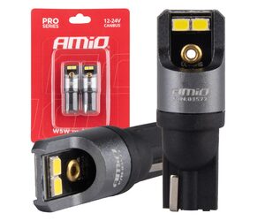 Amio - ΛΑΜΠΑΚΙΑ T10 W5W 12/24V 6.000K 4xSMD LED CAN-BUS ΛΕΥΚΟ 2016 PRO SERIES - 2 Τεμ. (03577/AM)