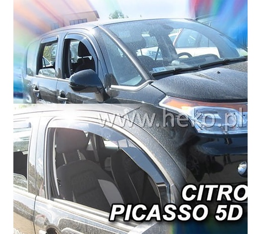ΑΝΕΜΟΘΡΑΥΣΤΕΣ ΓΙΑ CITROEN C3 PICASSO 5D 2009-2017 ΖΕΥΓΑΡΙ ΑΠΟ ΕΥΚΑΜΠΤΟ ΦΙΜΕ ΠΛΑΣΤΙΚΟ HEKO - 2 ΤΕΜ.
