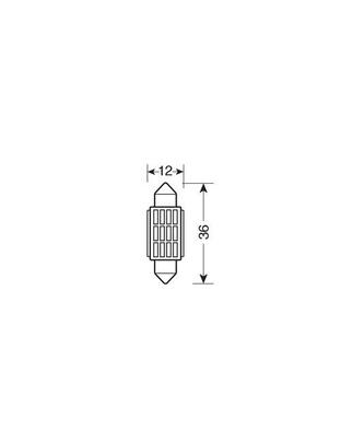 ΛΑΜΠΑΚΙ ΠΛΑΦΟΝΙΕΡΑΣ 12V 12x36mm 150lm ΛΕΥΚΟ MEGA-LED12 (ΔΙΠΛΗΣ ΠΟΛΙΚΟΤΗΤΑΣ- CAN-BUS) BLISTER 1ΤΕΜ.