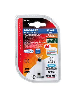 ΛΑΜΠΑΚΙ ΠΛΑΦΟΝΙΕΡΑΣ 9-32V 12x41mm 120lm ΛΕΥΚΟ MEGA-LED12 (ΔΙΠΛΗΣ ΠΟΛΙΚΟΤΗΤΑΣ) BLISTER 1ΤΕΜ.