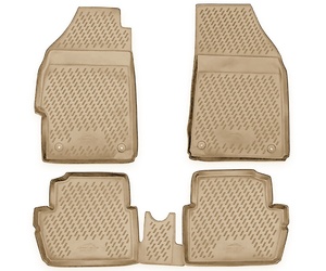 ΠΑΤΑΚΙΑ ΣΕ ΣΚΑΦΗ TPE ΛΑΣΤΙΧΟ ΓΙΑ CHEVROLET SPARK 2010-2015  ΣΕ ΜΠΕΖ ΧΡΩΜΑ NOVLINE - 4 ΤΕΜ.
