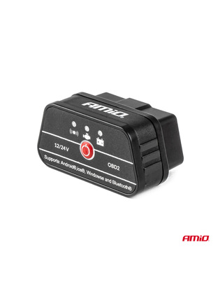 Amio - Διαγνωστικό Αυτοκινήτου OBD 2 τύπου ELM327 Bluetooth PIC25K80 τάση λειτουργίας 12V με ασύρματη σύνδεση για Επιβατικά Αυτοκίνητα - 1 τεμ. (04731/AM)