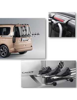 Menabo - Βάση Ποδηλάτου Shadow για 3 Ποδήλατα ή Fat Bikes με Quick Lock System για VW Caddy 2.0 (2021>) Van / SUV με Ασφαλή Μεταφορά Φορτίου - 1 Σετ (12950/MB)