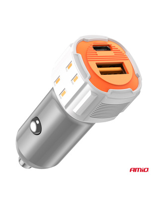 Amio - ΦΟΡΤΙΣΤΗΣ ΑΝΑΠΤΗΡΑ 12/24V ΜΕ 2 ΘΥΡΕΣ USB-C+USB 20W 5V/3AQC ΤΑΧΕΙΑΣ ΦΟΡΤΙΣΗΣ ΛΕΥΚΟΣ - 1 Τεμ. (03882/AM)