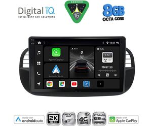 DIGITAL IQ BXK 20130BL_CPAA (9inc) MULTIMEDIA TABLET for FIAT 500 mod. 2007-2015 (BLACK)