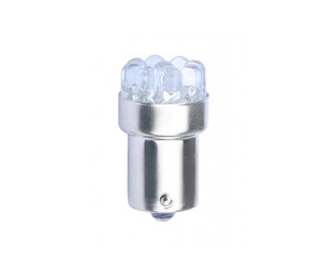 R10W 12V BA15s LED 9xFlux 5mm ΜΟΝΟΠΟΛΙΚΟ ΛΕΥΚΟ M-TECH - 1 τεμ.