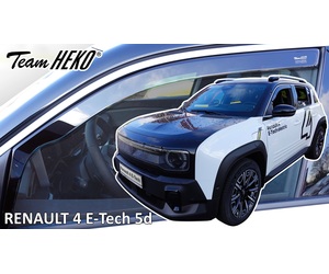 Heko - Ανεμοθράυστες για Renault 4 E-Tech Electric 5 Doors 2025+ Ζευγάρι Απο Εύκαμπτο Φιμέ Πλαστικό - 2 τεμ. (ΑΝΕΜ.27037)