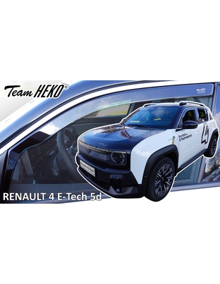 Heko - Ανεμοθράυστες για Renault 4 E-Tech Electric 5 Doors 2025+ Ζευγάρι Απο Εύκαμπτο Φιμέ Πλαστικό - 2 τεμ. (ΑΝΕΜ.27037)