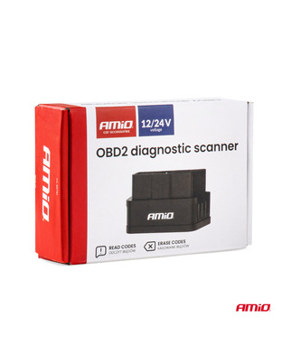 Amio - Διαγνωστικό Αυτοκινήτου OBD 2 τύπου ELM327 Bluetooth PIC25K80 τάση λειτουργίας 12V με ασύρματη σύνδεση για Επιβατικά Αυτοκίνητα - 1 τεμ. (04731/AM)