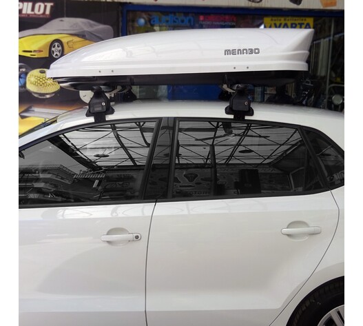 KIT ΜΕ ΜΠΑΡΕΣ ΟΡΟΦΗΣ ΓΙΑ VW POLO 6R/6C 5D 2010-2017 ΑΛΟΥΜΙΝΙΟΥ ΚΑΙ ΜΠΑΓΚΑΖΙΕΡΑ ΟΡΟΦΗΣ MANIA 400 MENABO (AL1-3360/MB-FIX040G-3290/MB-3390/MB)
