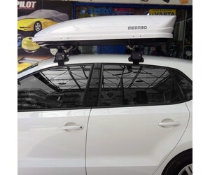 KIT ΜΕ ΜΠΑΡΕΣ ΟΡΟΦΗΣ ΓΙΑ VW POLO 6R/6C 5D 2010-2017 ΑΛΟΥΜΙΝΙΟΥ ΚΑΙ ΜΠΑΓΚΑΖΙΕΡΑ ΟΡΟΦΗΣ MANIA 400 MENABO (AL1-3360/MB-FIX040G-3290/MB-3390/MB)