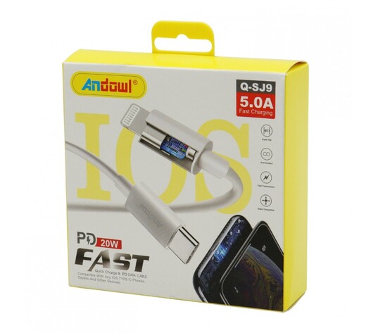 ΚΑΛΩΔΙΟ ΓΡΗΓΟΡΗΣ ΦΟΡΤΙΣΗΣ LIGHTNING 20W 5.0A ANDOWL Q-SJ9