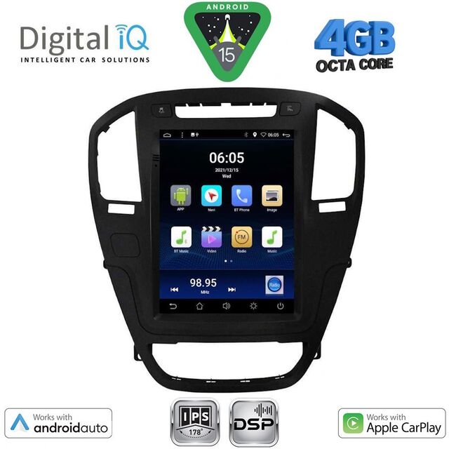 DIGITAL IQ BXF 6914BL_CPAA TESLA STYLE for OPEL INSIGNIA mod. 2008-2013 (Black colour)
