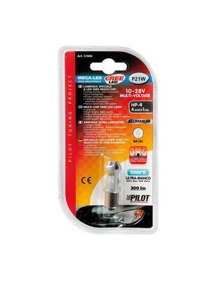 P21W 10-28V BA15s MEGA-LED 300LM ΔΙΑΘΛΑΣΗΣ ΛΕΥΚΟ (ΜΟΝΟΠΟΛΙΚΟ) BLISTER 1ΤΕΜ.