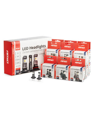 Amio - ΛΑΜΠΕΣ LED H1/H3/H4(x3)/H7(x9)/HB3/HB4 12V 60W 6.000K 5.600lm LED CAN-BUS HYBRID SERIES - ΣΕΤ 16 ΤΕΜ. (04120/AM)