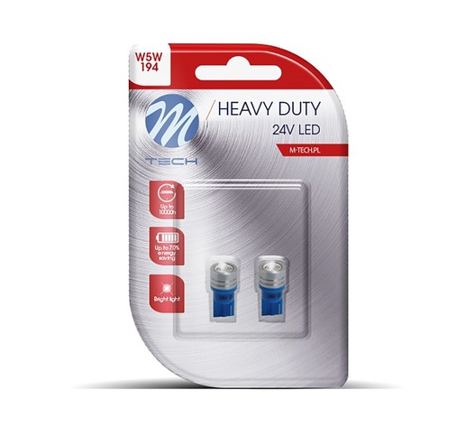 T10 W5W 24V W1,2x9,5d LED 1xHP ΜΠΛΕ ΔΙΑΘΛΑΣΗ (ΚΑΡΦΩΤΟ ΑΚΑΛΥΚΟ) BLISTER 2ΤΕΜ. M-TECH